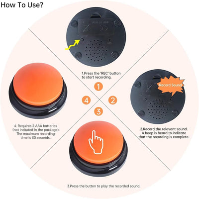 Eight-Color Recordable Dog Communication Buttons Training Set