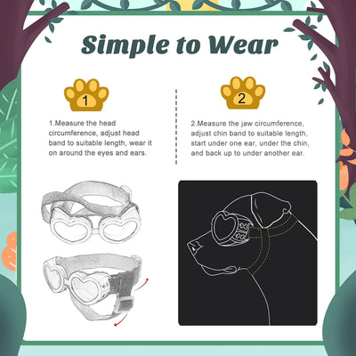 Small Dog Heart Sunglasses UV Protection Goggles