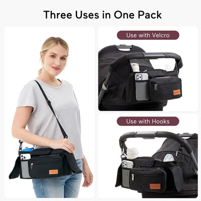 Universal Stroller Organizer Bag With Insulated Cupholder