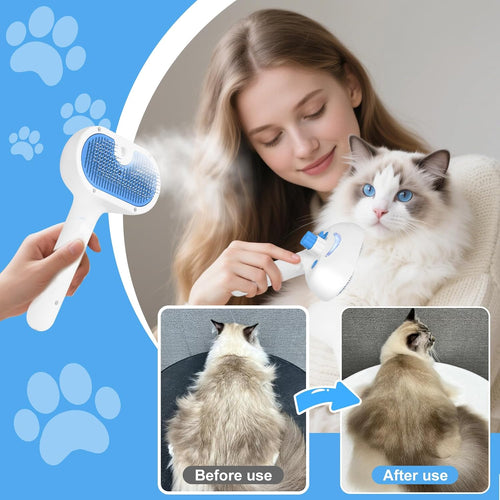 3-in-1 Steam Pet Grooming Brush Comb