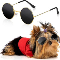 Dog Sunglasses Retro Round Metal Style