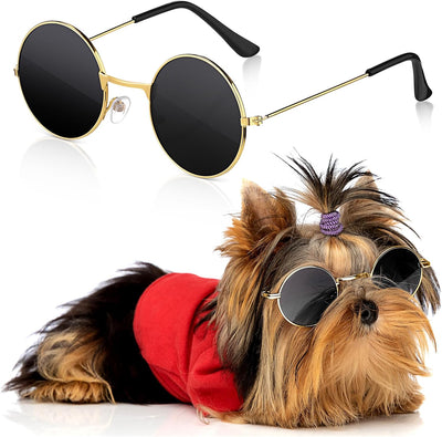 Dog Sunglasses Retro Round Metal Style