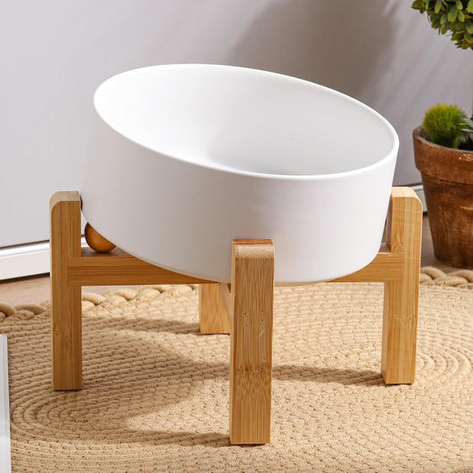 White Ceramic Dog Bowl I for Small/Medium Breeds