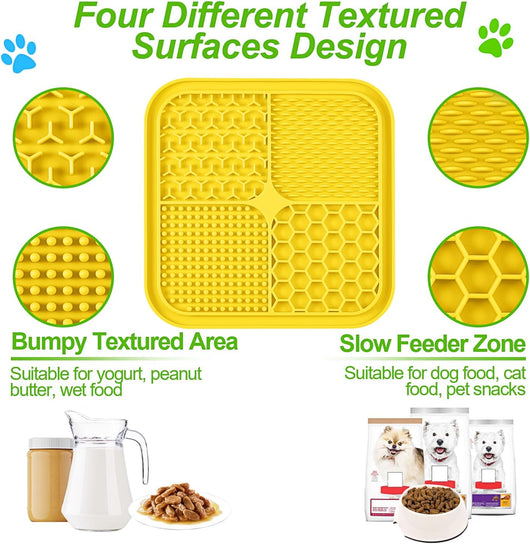 Dog Lick Mat 3-Pack with Suction Cups