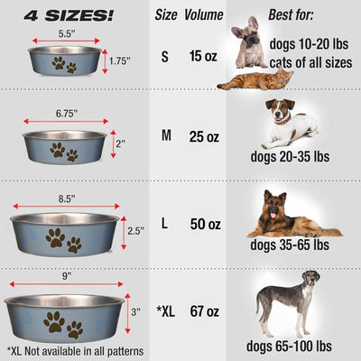 Stainless Steel Dog Bowl I Spill Proof I Blueberry