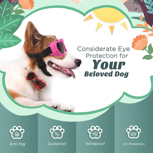 Small Dog Heart Sunglasses UV Protection Goggles
