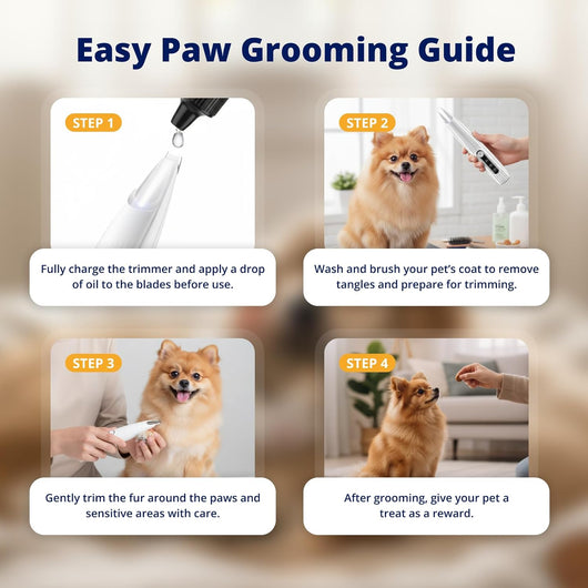 Silent Cordless Pet Paw Trimmer With Light