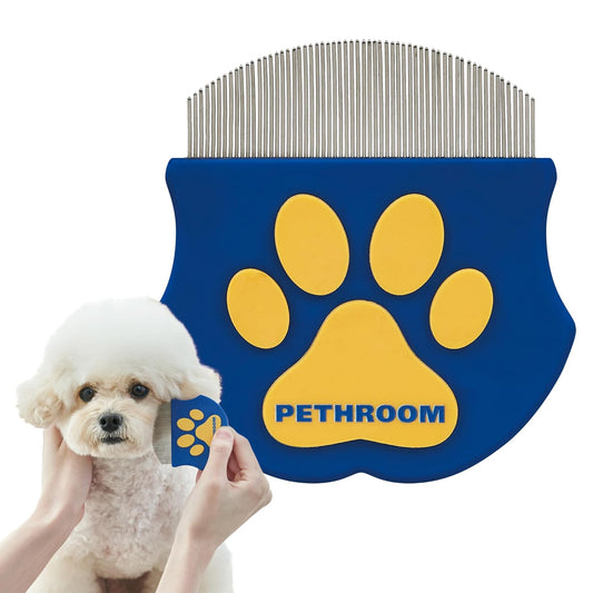 Stainless steel dog facial grooming comb for puppies