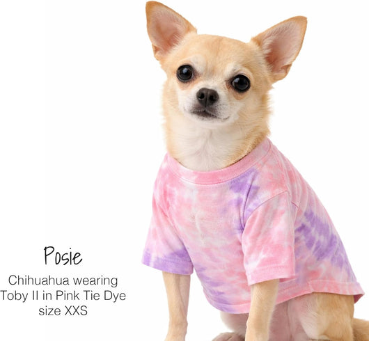 Organic Dog T-Shirts 3 Pack | Cotton Pet Clothes Pink Tie Dye