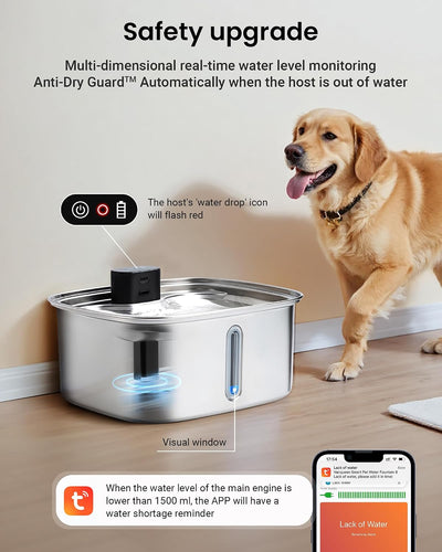 Smart Stainless Steel Dog Water Fountain System