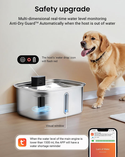 Smart Stainless Steel Dog Water Fountain System