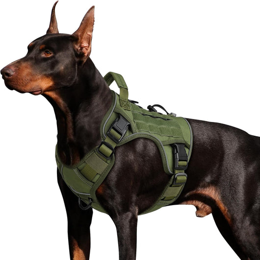 Tactical Dog Harness No Pull – Heavy Duty Reflective Dog Vest with Handle for Large Dogs