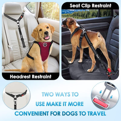 Adjustable Reflective Dog Car Safety Seat Belt Harness