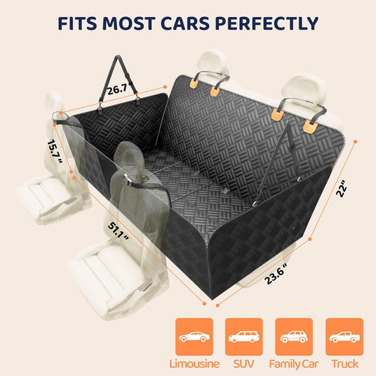 Hard Bottom Dog Car Seat Cover With Expanded Space