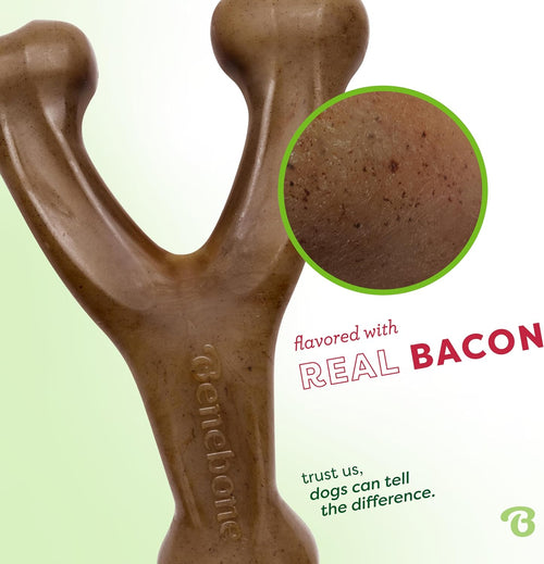 Benebone Wishbone I Durable Bacon Chew Toy