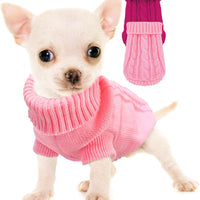 2-Pack Cable Knit Sweaters for Small Dogs