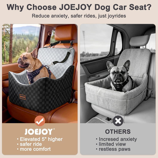 Elevated Memory Foam Dog Car Booster Seat