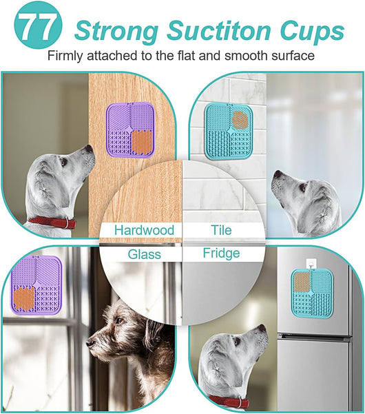 Large Dog Lick Mat 2-Pack with Suction Cups