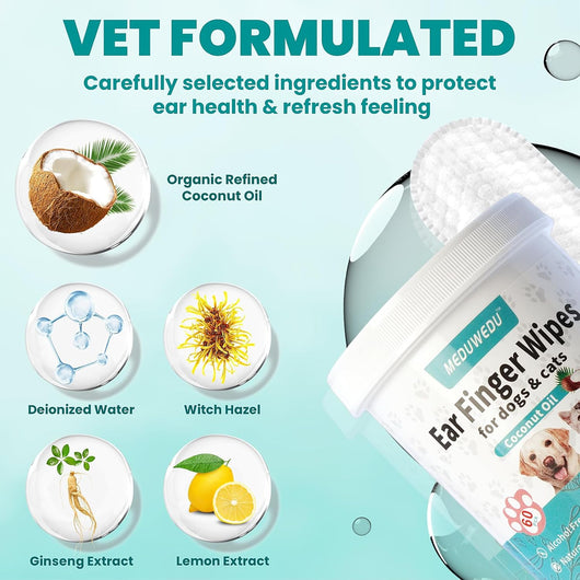 MEDUWEDU Dog & Cat Ear Cleaner Wipes