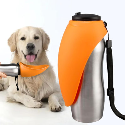 Dog Water Bottle with Collapsible Travel Bowl