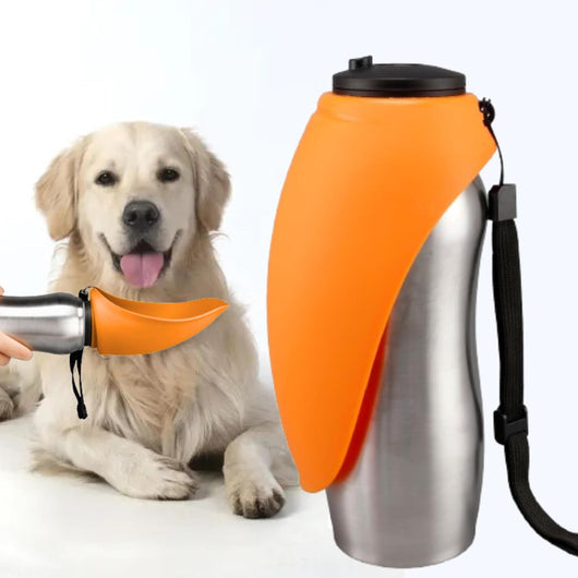 Dog Water Bottle with Collapsible Travel Bowl