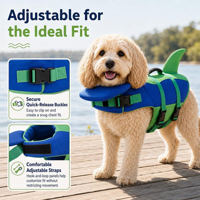 Reflective Dog Life Jacket With Chin Float