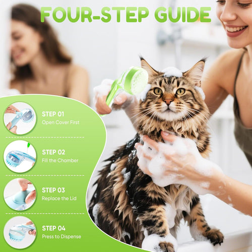 2-Pack Pet Shampoo Dispensing Bath Brushes