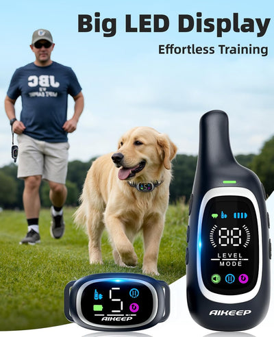 2-in-1 Dog Shock & Bark Collar with Remote I 3300FT Waterproof