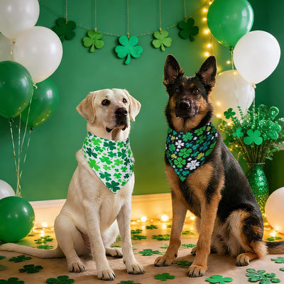 St Patrick’s Day Shamrock Dog Bandana Two-Pack