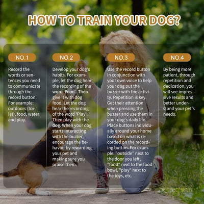 Eight-Color Recordable Dog Communication Buttons Training Set