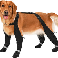 Water-Resistant Large Dog Boots with Suspenders