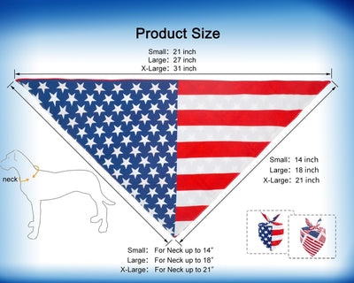 Patriotic American Flag Dog Bandana Two-Pack Set