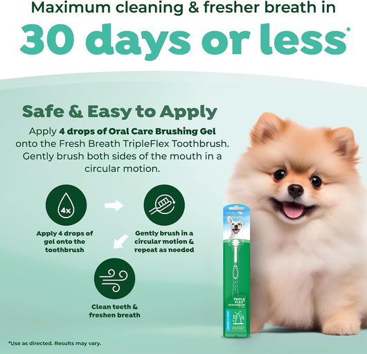 Triple Head Dog Toothbrush For Small Dogs