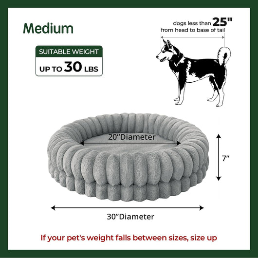 Calming Donut Dog Bed I Washable Plush