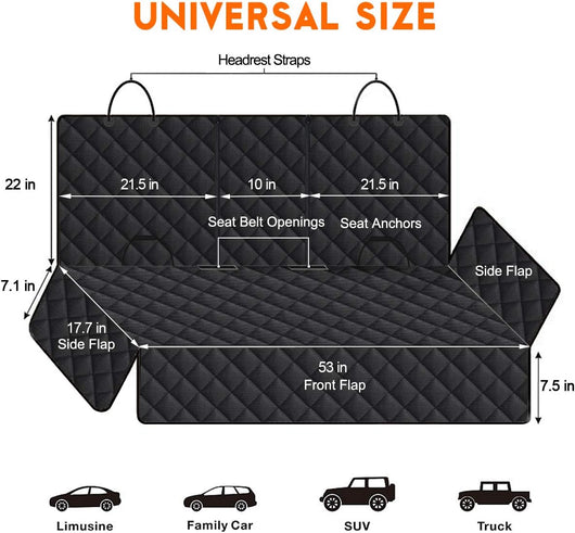 Waterproof Dog Car Seat Cover With Seat Belts