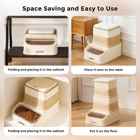Collapsible FIFO Dog Food Storage Dispenser Container