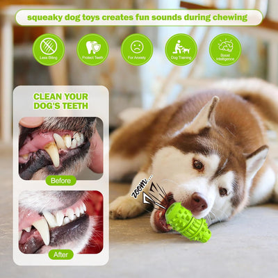 Dog Toothbrush Chew Toy with Squeaker