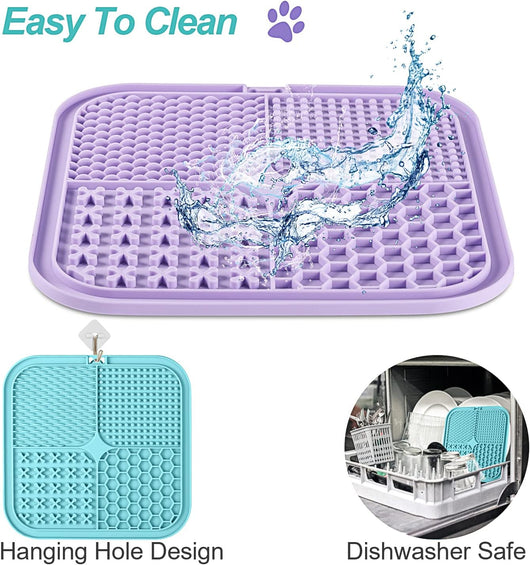 Large Dog Lick Mat 2-Pack with Suction Cups