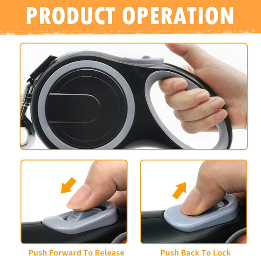 Heavy-Duty 26-Foot Retractable Dog Leash for Walks