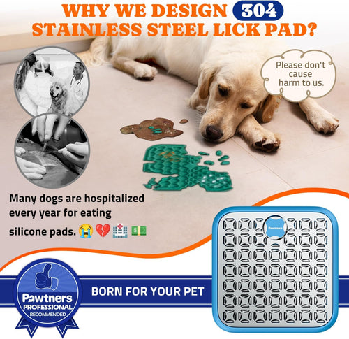 2 pcs Large Stainless Steel Dog Lick Mat