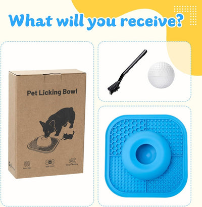 Slow Feeder Dog Bowl with Lick Mat