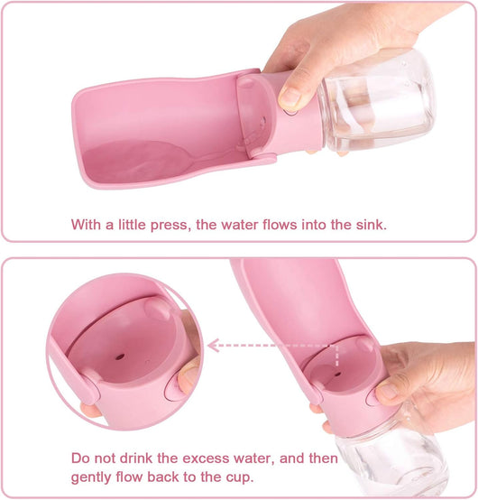 Foldable Dog Water Bottle with Travel Cup