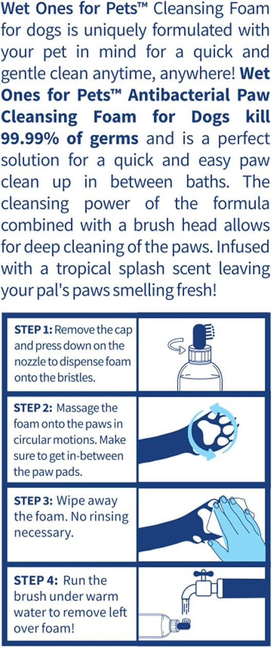 Antibacterial Foaming Dog Paw Cleaner With Scrubber