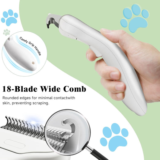 3-in-1 Pet Steam Brush | Dog Deshedding Grooming Spray Brush