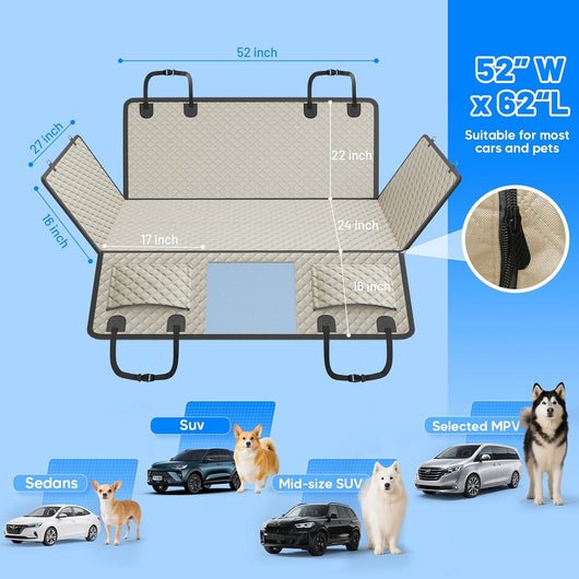 Dog Car Seat Cover Hard Bottom Extender