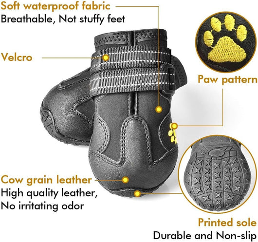 Dog Boots | Waterproof Anti-Slip Reflective Outdoor Shoes