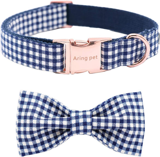 Bow Tie Dog Collar | Cute Adjustable Cotton Collar Set