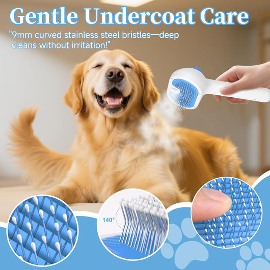 3-in-1 Steam Pet Grooming Brush Comb