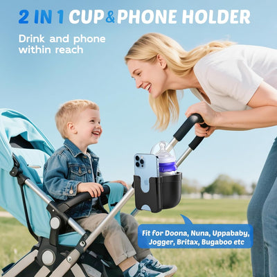 2-in-1 Stroller Cup Holder With Phone Holder