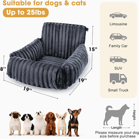 Dog Car Seat for Small Dogs | Travel Booster & Carrier